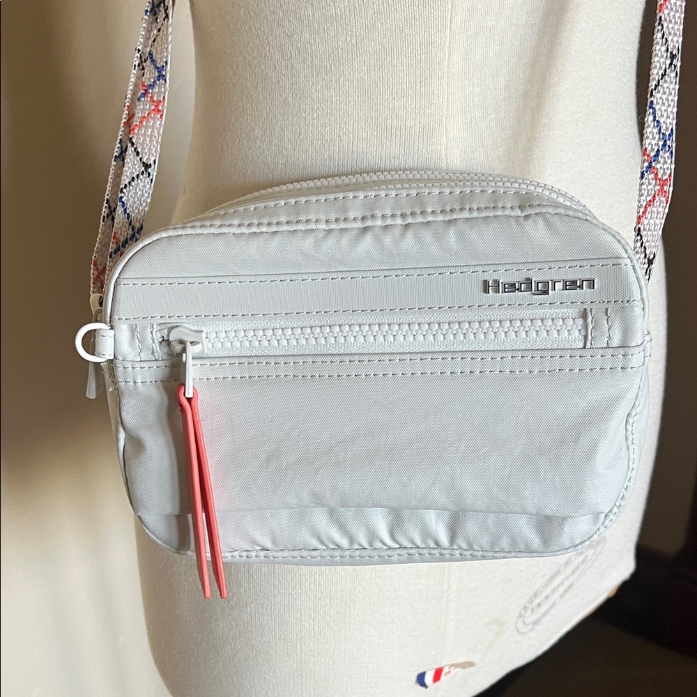 RFID White Crossbody Bag